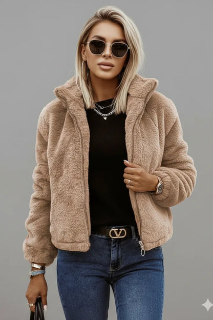 Women's Casual Fluffy Jacket with Pockets