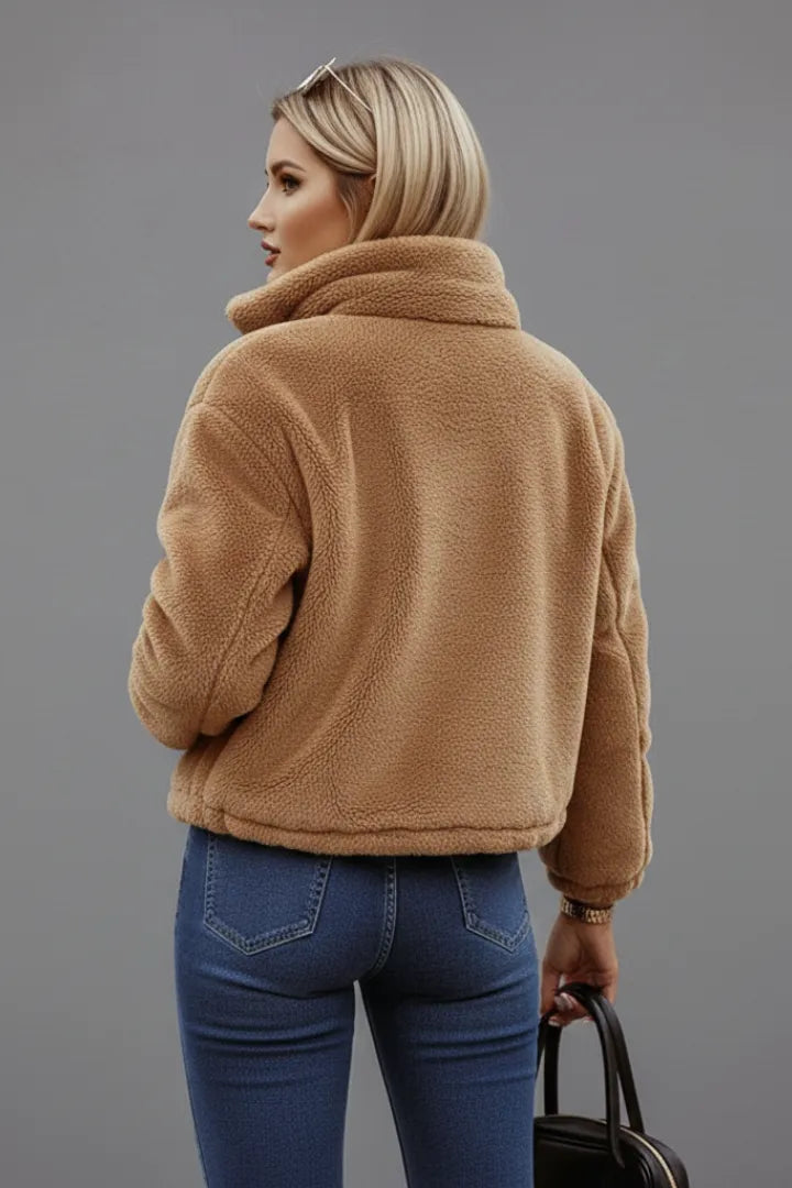 Women's Casual Fluffy Jacket with Pockets
