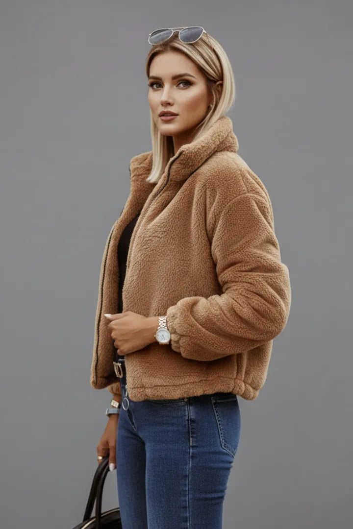 Women's Casual Fluffy Jacket with Pockets