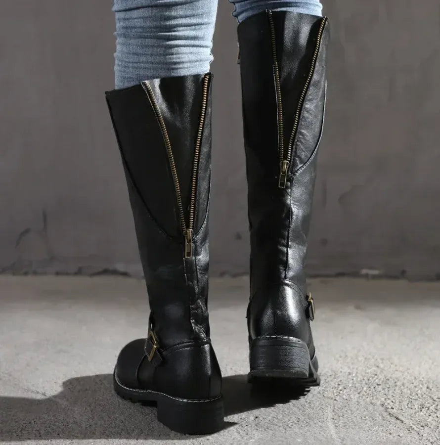 Women's Casual Knee High Boots with Block Heel