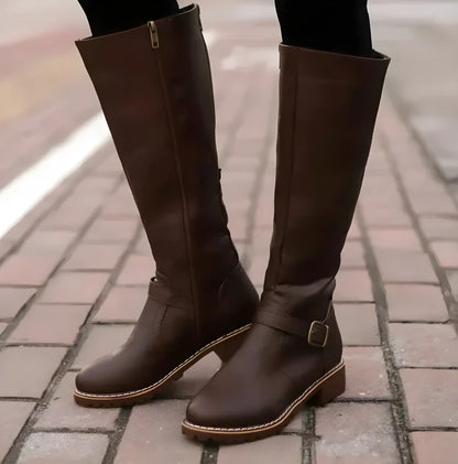 Women's Casual Knee High Boots with Block Heel