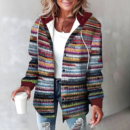 Women’s Casual Plaid Jacket with Hood