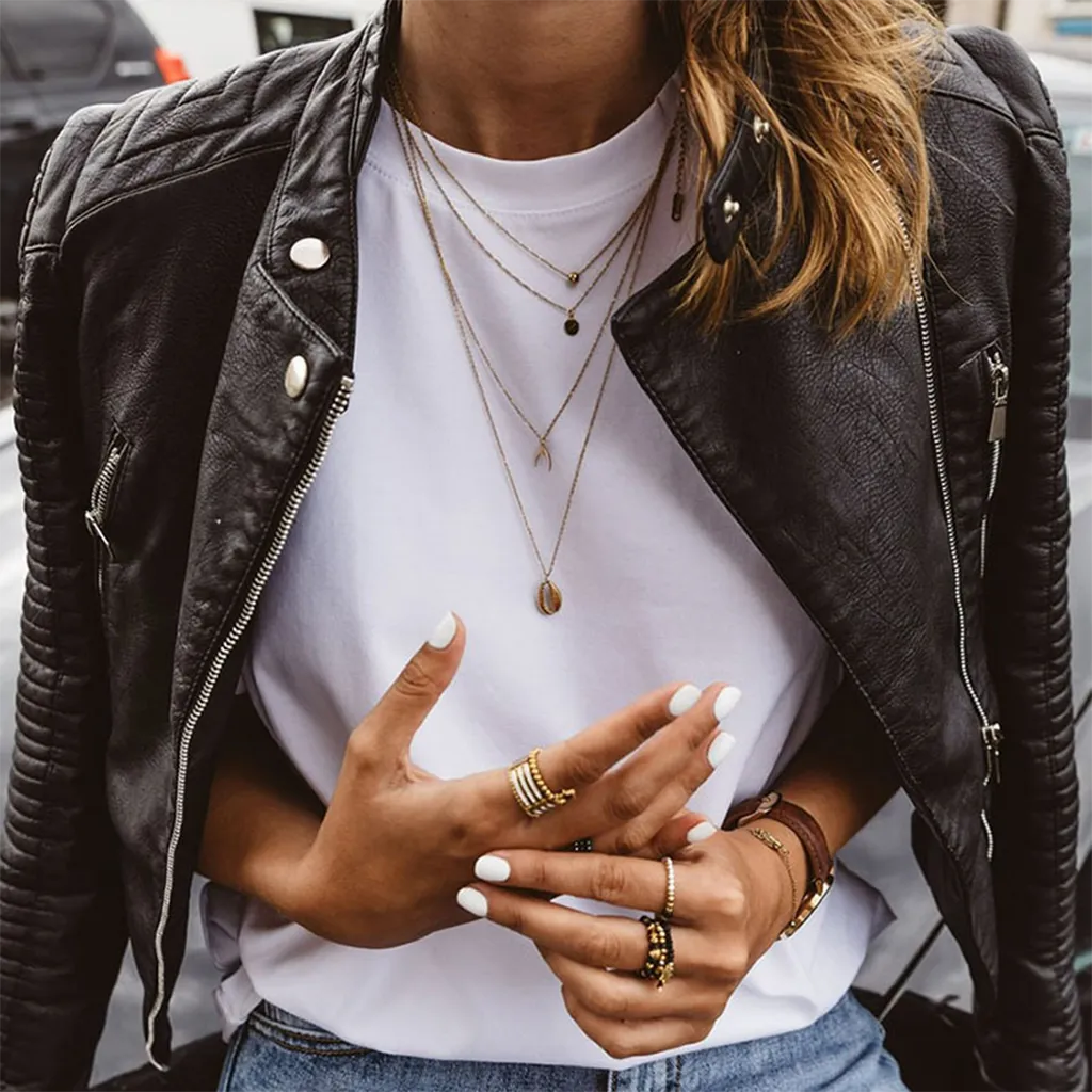Women’s Casual Tailored Leather Jacket with Zip-Up