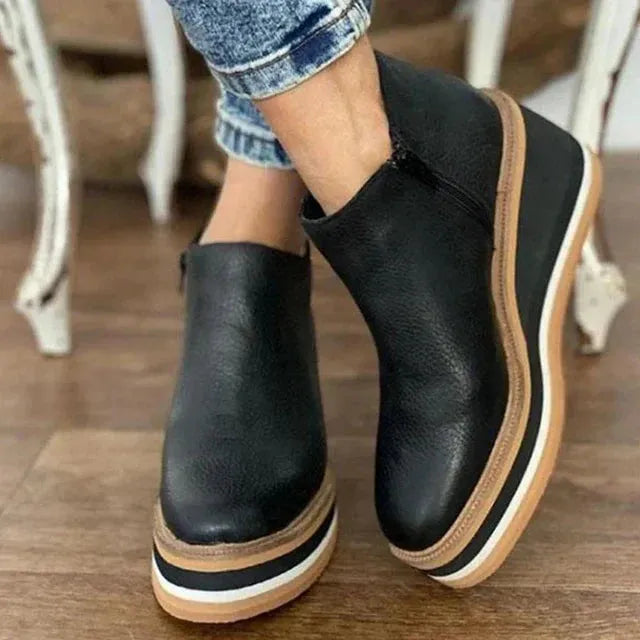 Women's Casual Wedge Boots with Platform