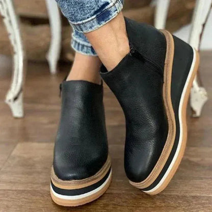 Women's Casual Wedge Boots with Platform