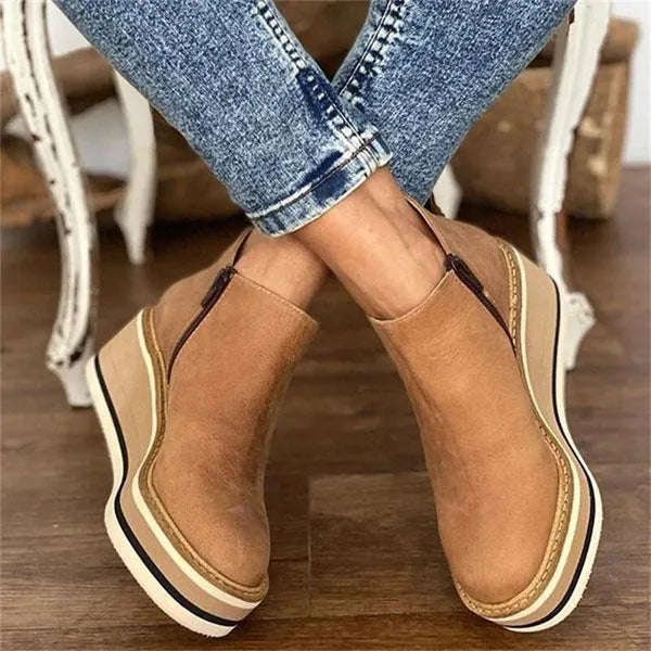 Women's Casual Wedge Boots with Platform