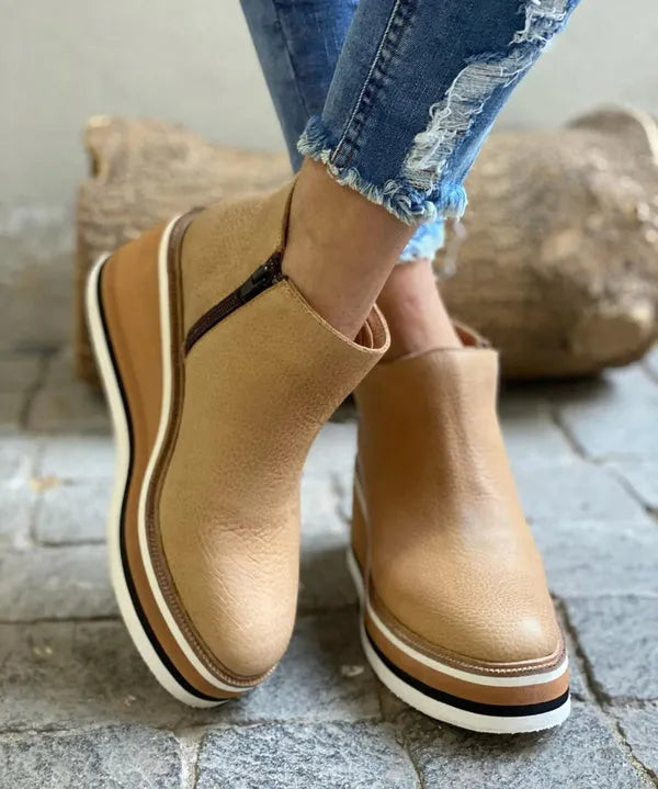 Women's Casual Wedge Boots with Platform