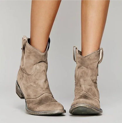 Women's Comfy Ankle Boots with Block Heel