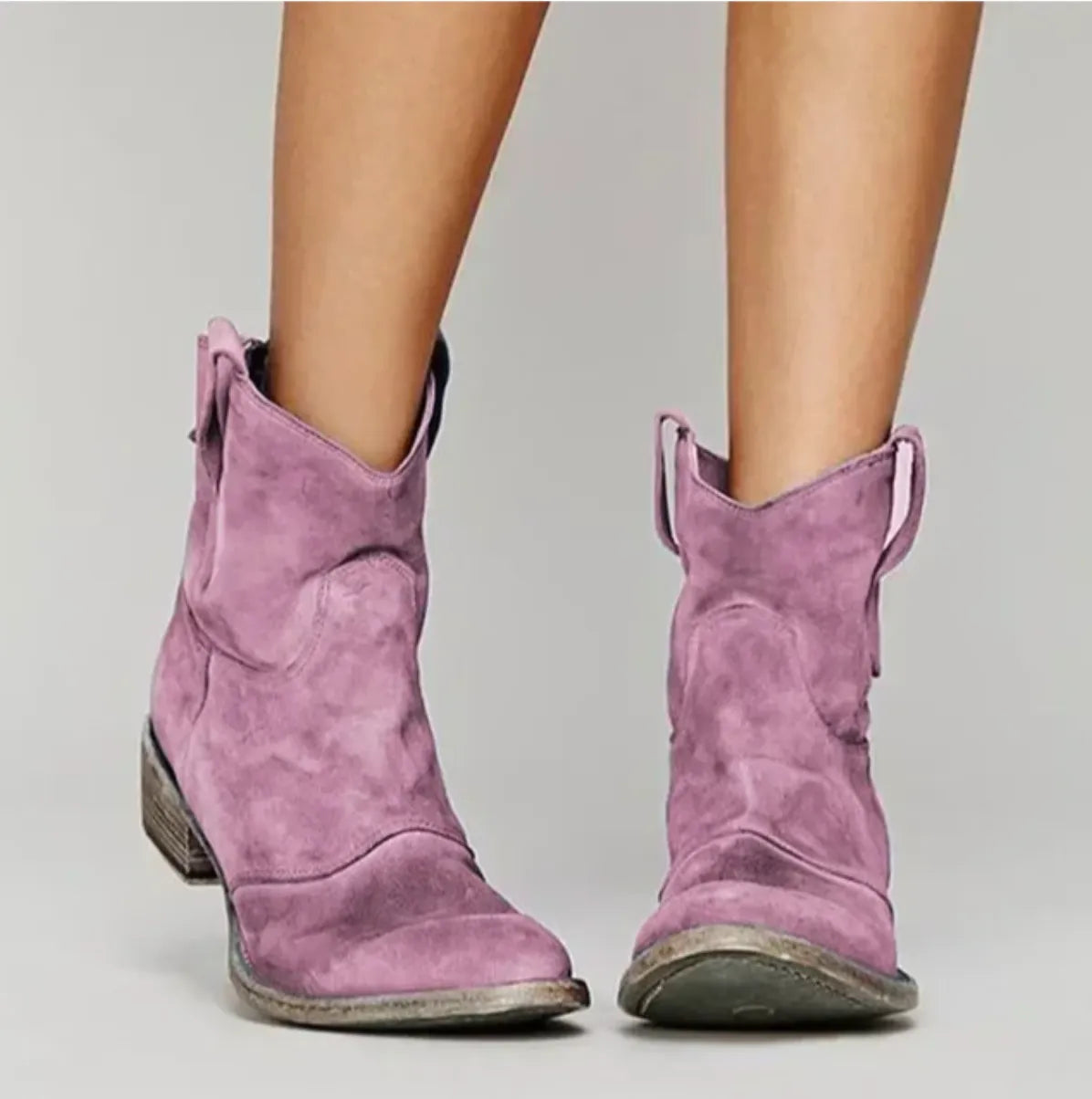 Women's Comfy Ankle Boots with Block Heel