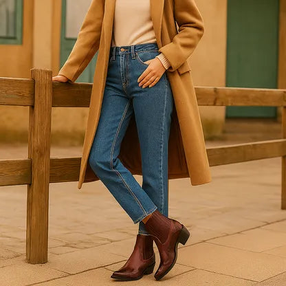 Women's Cowboy Ankle Boots with Slip On