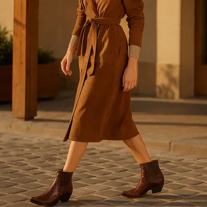Women's Cowboy Ankle Boots with Slip On