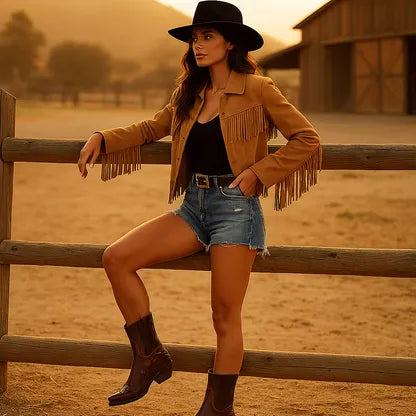 Women's Cowboy Ankle Boots with Slip On