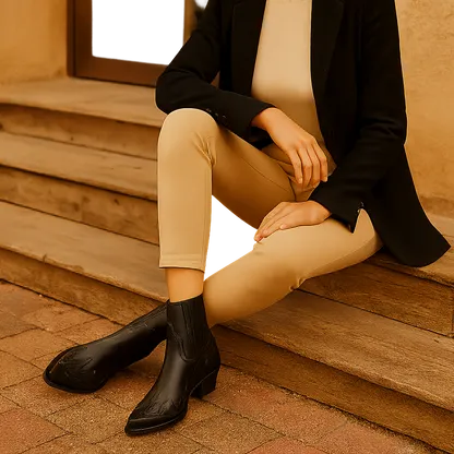Women's Cowboy Ankle Boots with Slip On