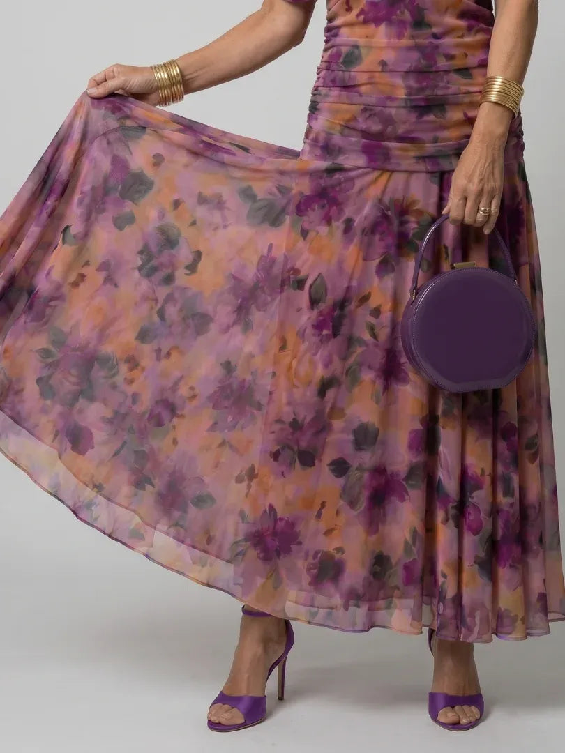 Women’s Elegant Evening Maxi Wedding Guest Dress with Pleated Details