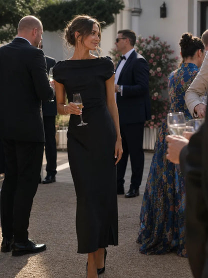 Women’s Elegant Party Maxi Wedding Guest Dress with Ruched Details