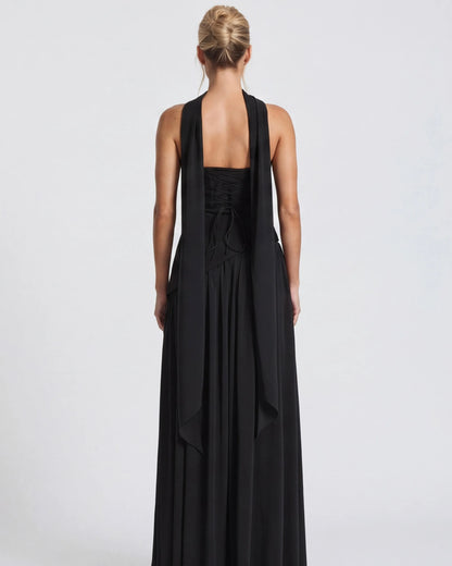 Women's Elegant Strapless Maxi Wedding Guest Dress with Slit