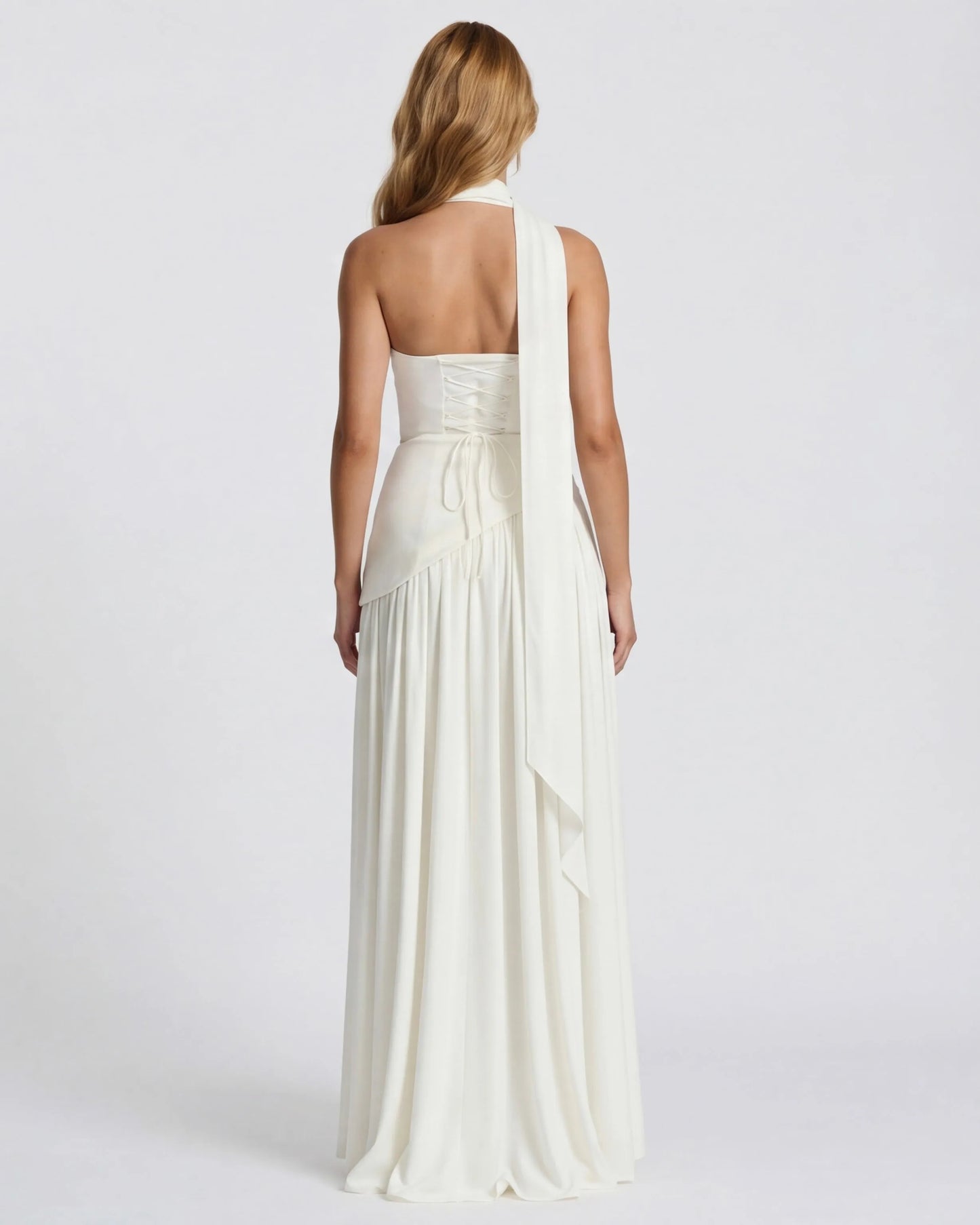 Women's Elegant Strapless Maxi Wedding Guest Dress with Slit