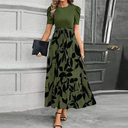 Women's Floral A-Line Maxi Wedding Guest Dress with Ruffle