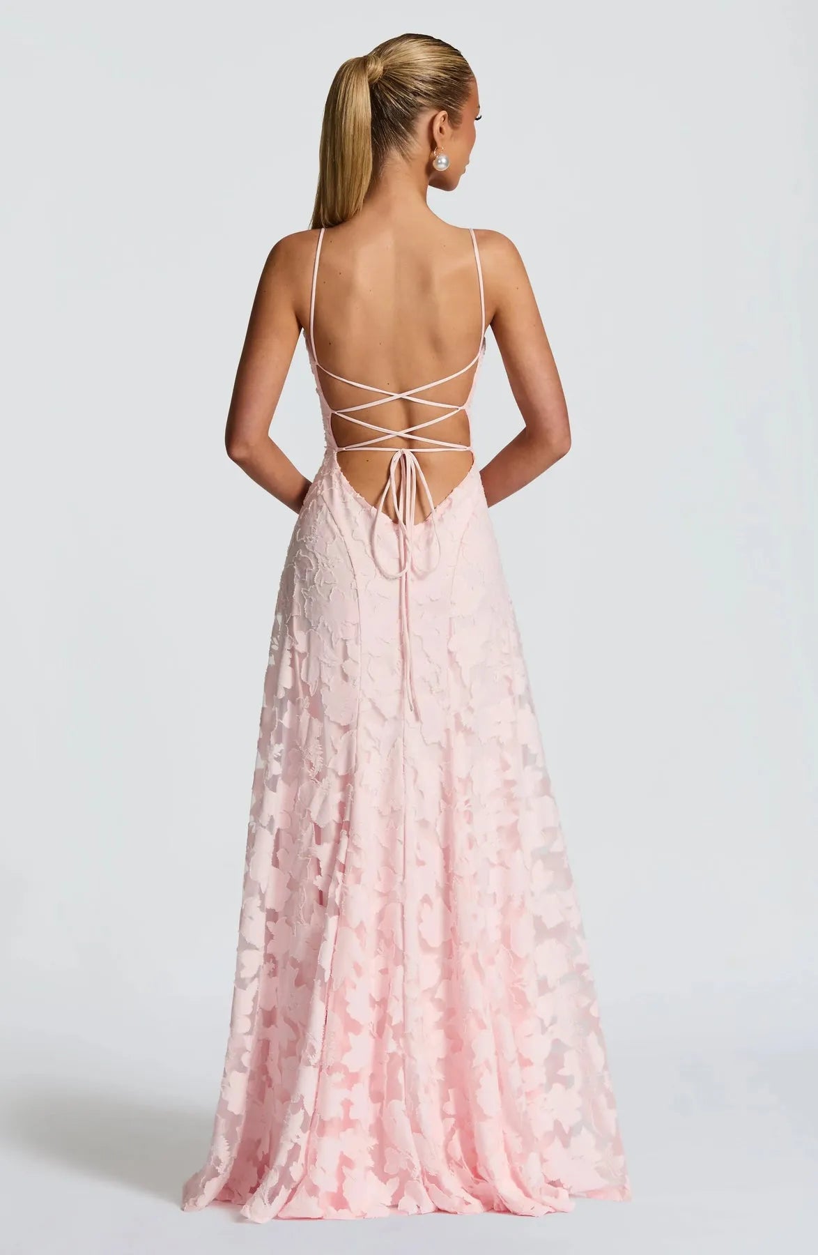 Women's Floral Elegant Maxi Wedding Guest Dress with Open Back