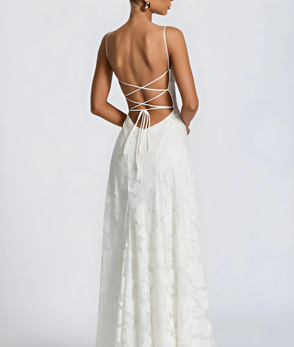 Women's Floral Sleeveless Maxi Wedding Guest Dress with Square Neck