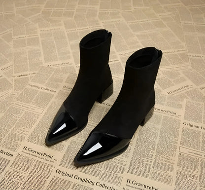 Women's Formal Stylish Boots with Block Heel