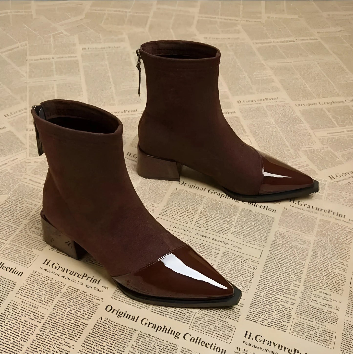 Women's Formal Stylish Boots with Block Heel