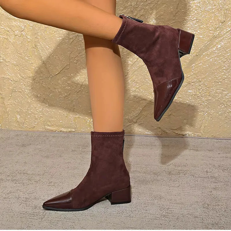 Women's Formal Stylish Boots with Block Heel