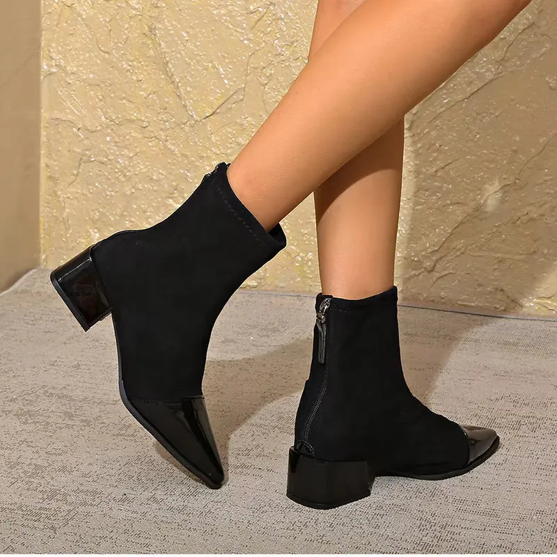 Women's Formal Stylish Boots with Block Heel