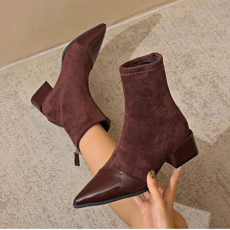 Women's Formal Stylish Boots with Block Heel