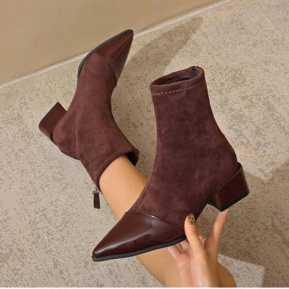 Women's Formal Stylish Boots with Block Heel