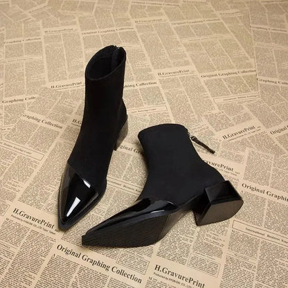 Women's Formal Stylish Boots with Block Heel