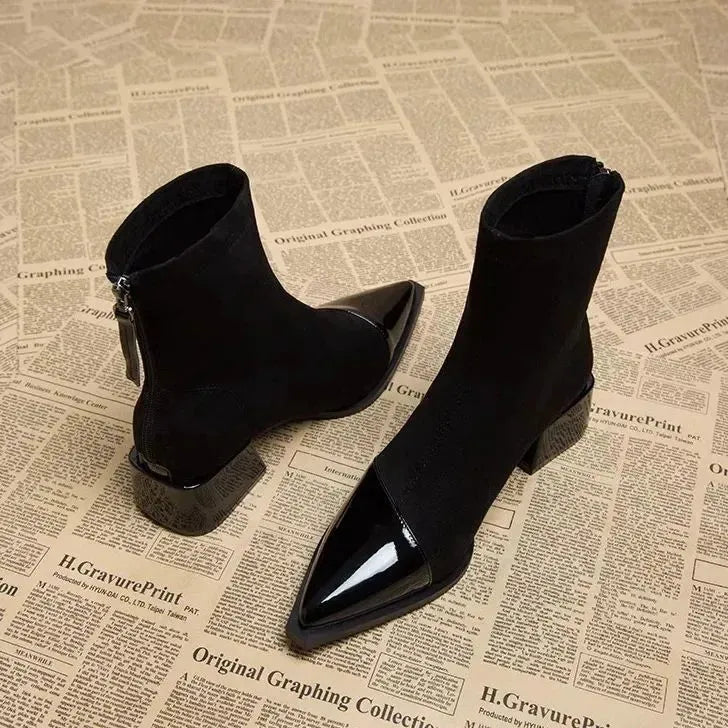 Women's Formal Stylish Boots with Block Heel