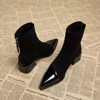 Women's Formal Stylish Boots with Block Heel