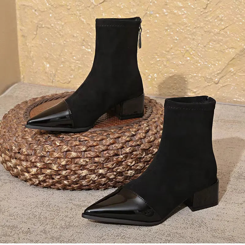 Women's Formal Stylish Boots with Block Heel