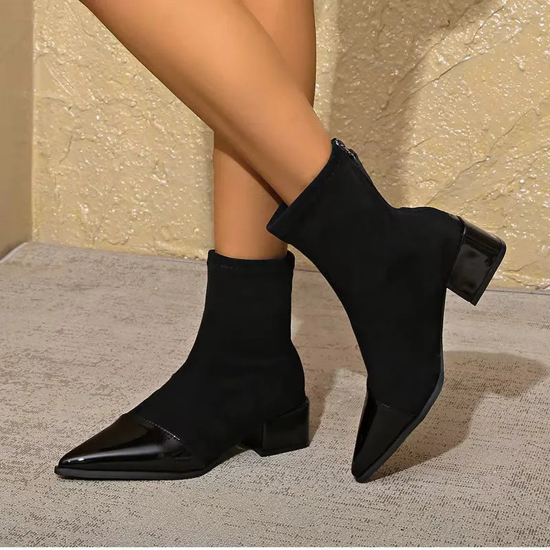 Women's Formal Stylish Boots with Block Heel