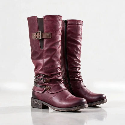 Women's Knee High Cowboy Boots with Flat Sole