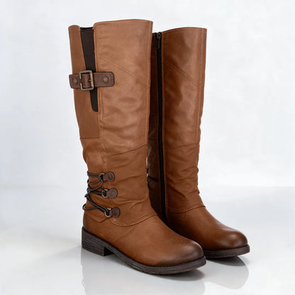 Women's Knee High Cowboy Boots with Flat Sole