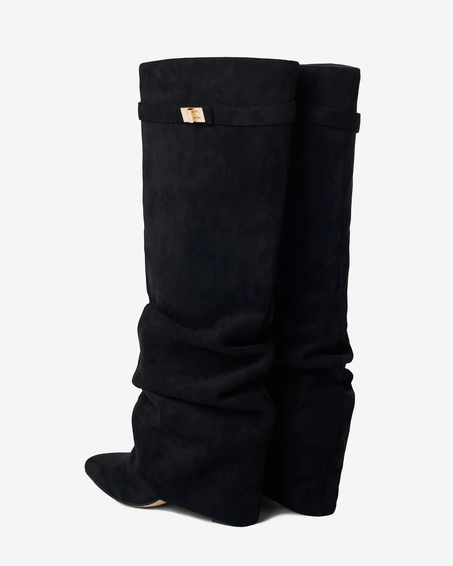 Women's Knee High Slouch Boots with Buckle