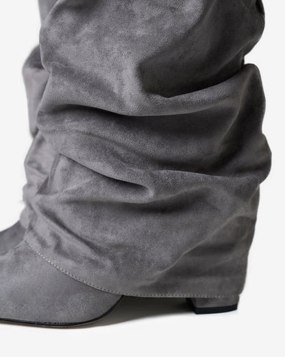 Women's Knee High Slouch Boots with Buckle