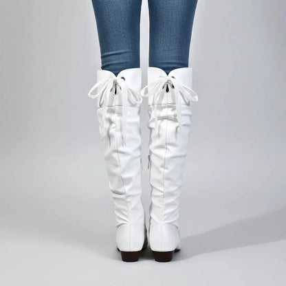 Women's Knee High Slouch Boots with Steel Toe