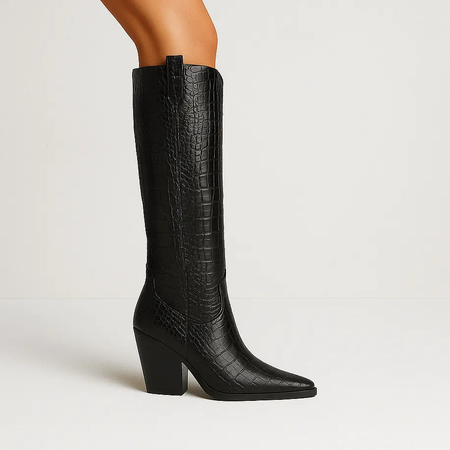 Women's Knee High Stylish Boots with Block Heel