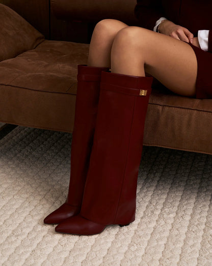 Women's Knee High Stylish Boots with Heeled Design