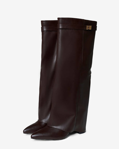 Women's Knee High Stylish Boots with Heeled Design