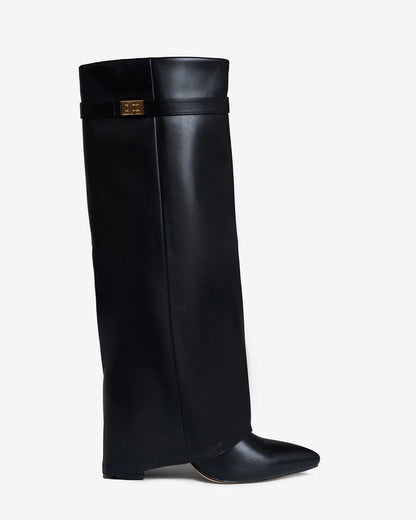 Women's Knee High Stylish Boots with Heeled Design