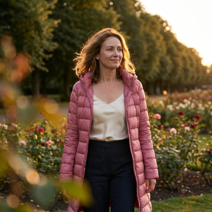 Women’s Lightweight Long Winter Jacket with Hood