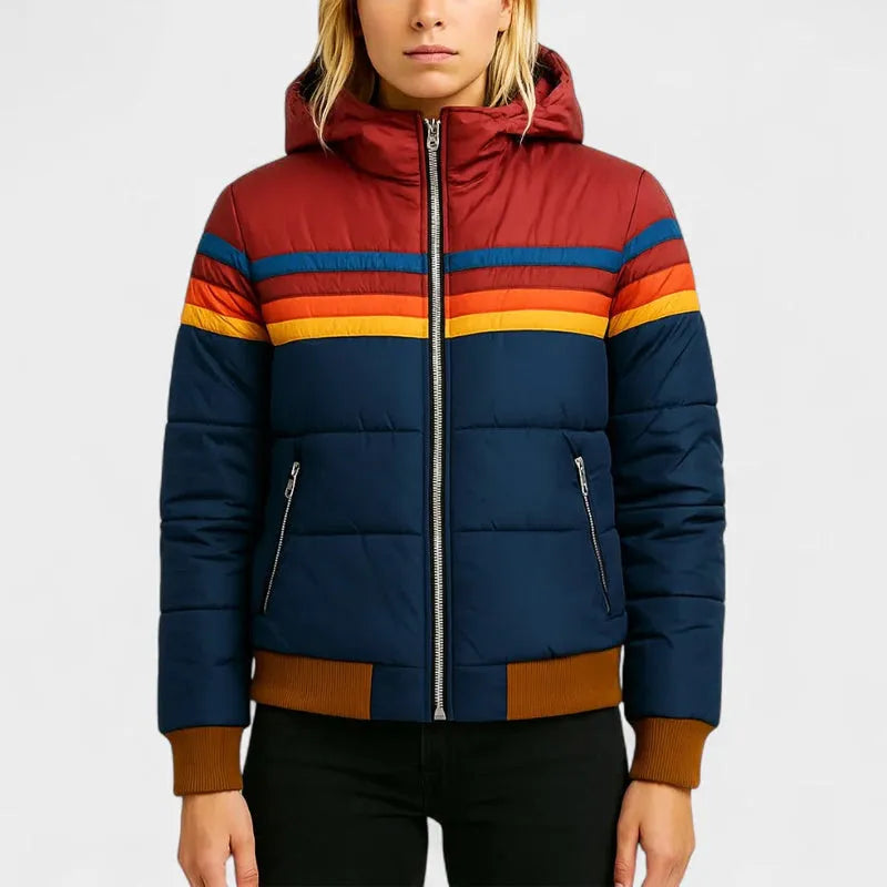 Women’s Lightweight Padded Puffer Jacket with Zip-Up