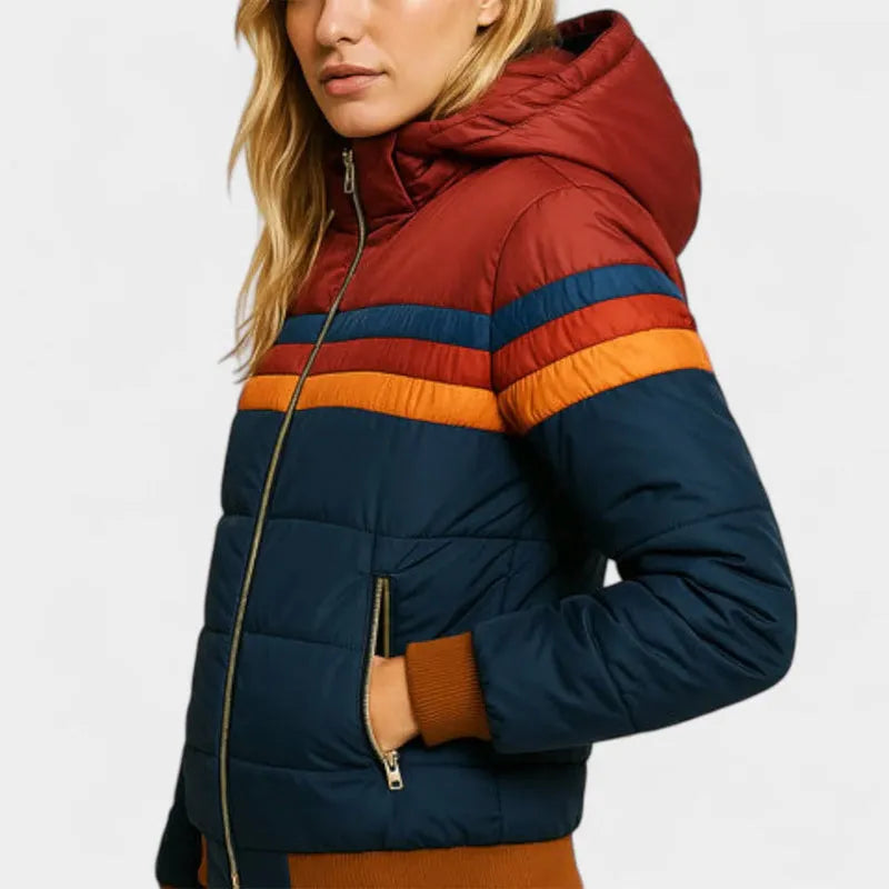 Women’s Lightweight Padded Puffer Jacket with Zip-Up