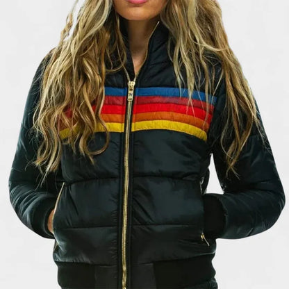 Women’s Lightweight Padded Puffer Jacket with Zip-Up