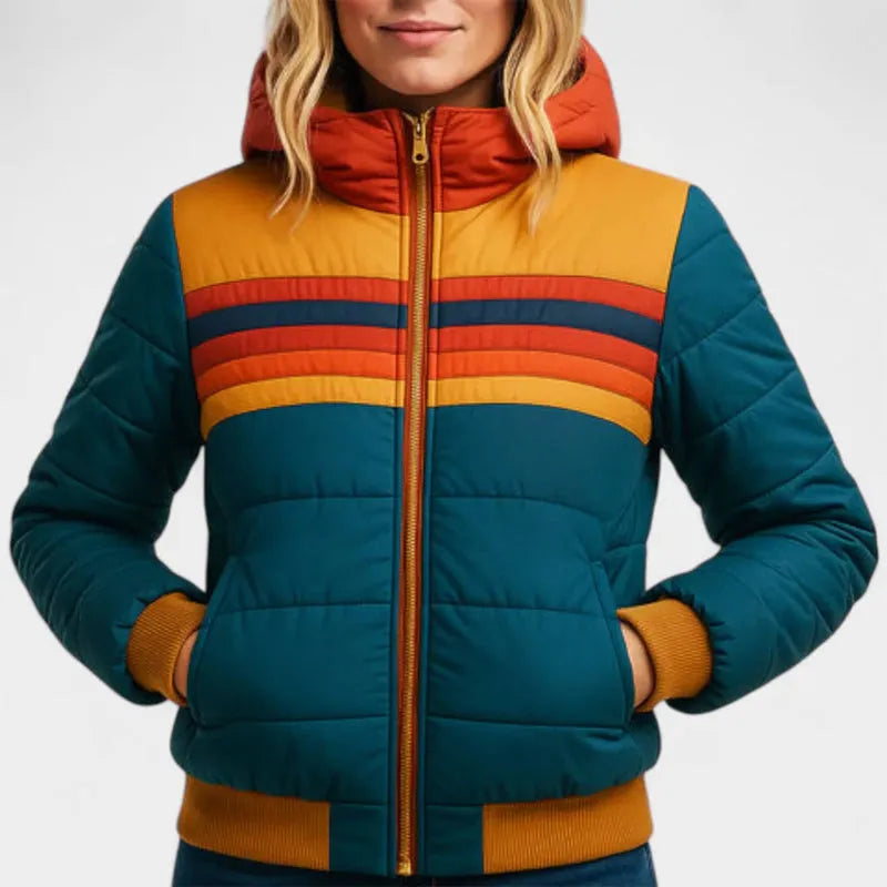 Women’s Lightweight Padded Puffer Jacket with Zip-Up