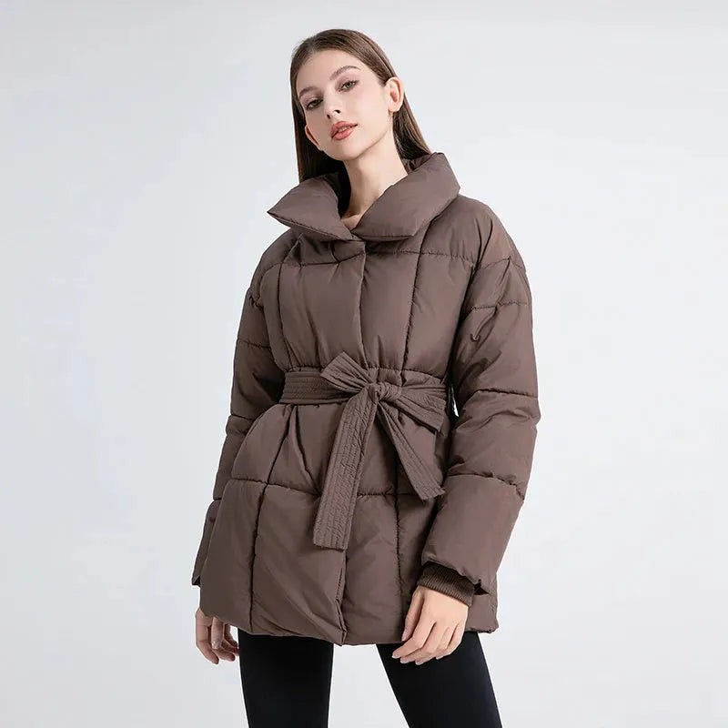 Women’s Lightweight Padded Winter Jacket with Zip-Up